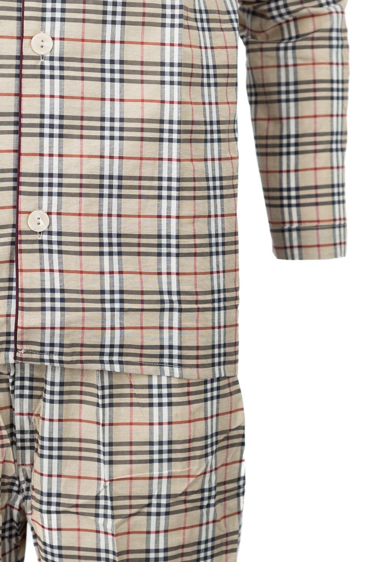 Erkek Klasik Model Pijama Takımı Premium ipeksi Kumaş Gömlek Yaka Desenli Cepli Tam Kalıp